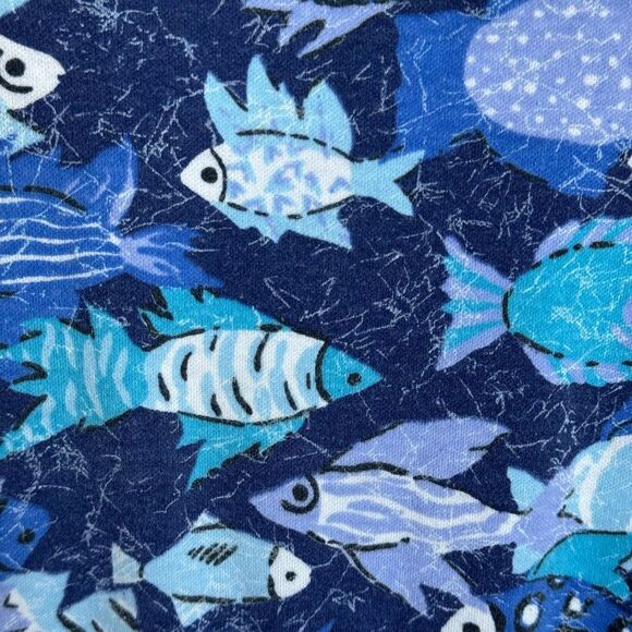 Vintage Fish Print Design Polo Style T-Shirt - Picture 8 of 8